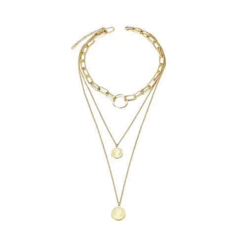 Triple Layered Coin Necklace    My Store