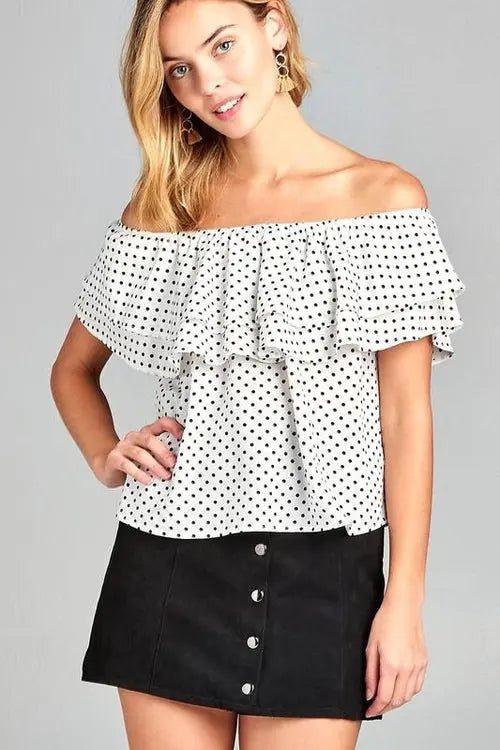 White-Polka-Dot Blouse