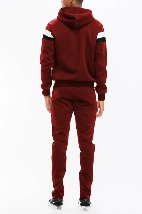 The Backside of the a Red Tracksuit