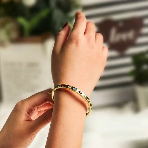MULTI-STONE HINGE BANGLE My Store