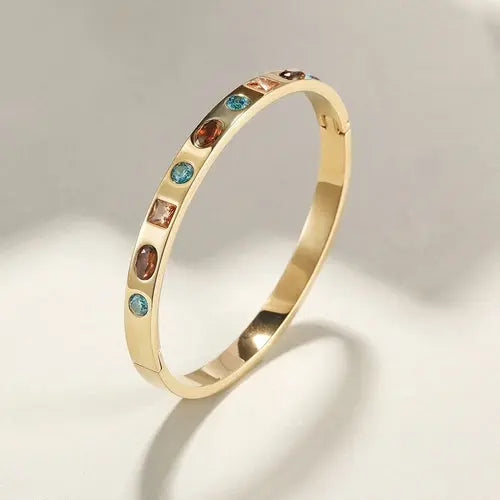 MULTI-STONE HINGE BANGLE My Store