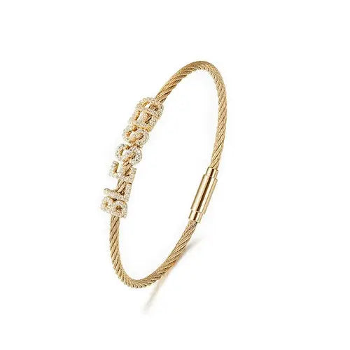 "BLESSED" STATEMENT PAVÉ BRACELET    My Store