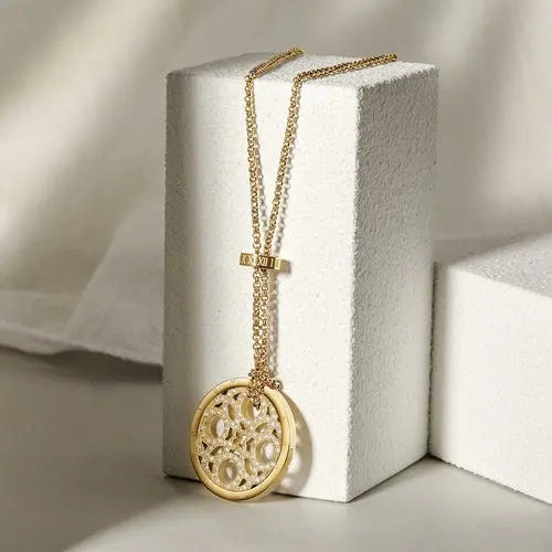 CZ Clover Medallion Necklace    My Store