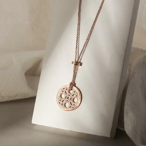 CZ Clover Medallion Necklace    My Store