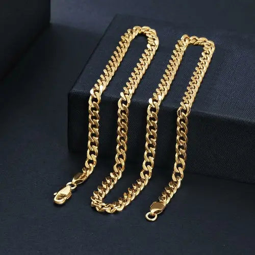 5mm Gold Hip Hop Cuban Chain Necklace    My Store