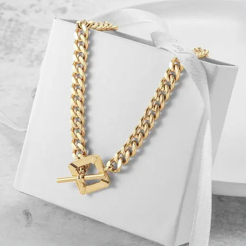 Square Toggle Clasp Chain Necklace    My Store