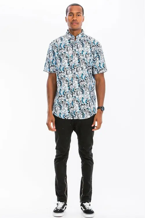 White Hawaiian Button Up Shirt My Store