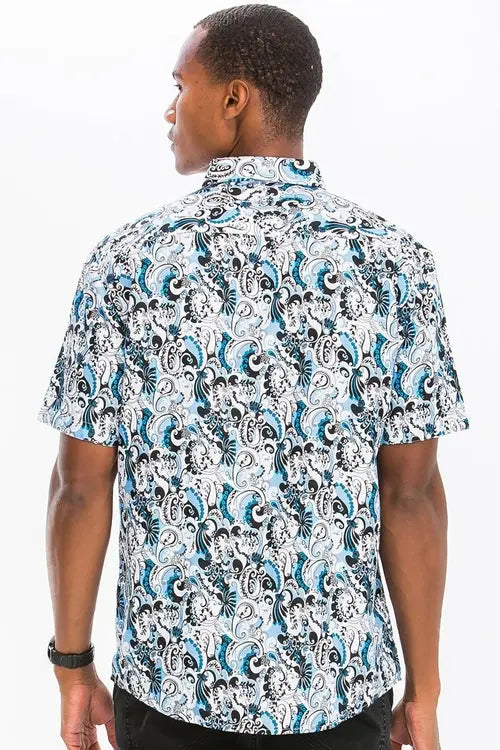 White Hawaiian Button Up Shirt My Store