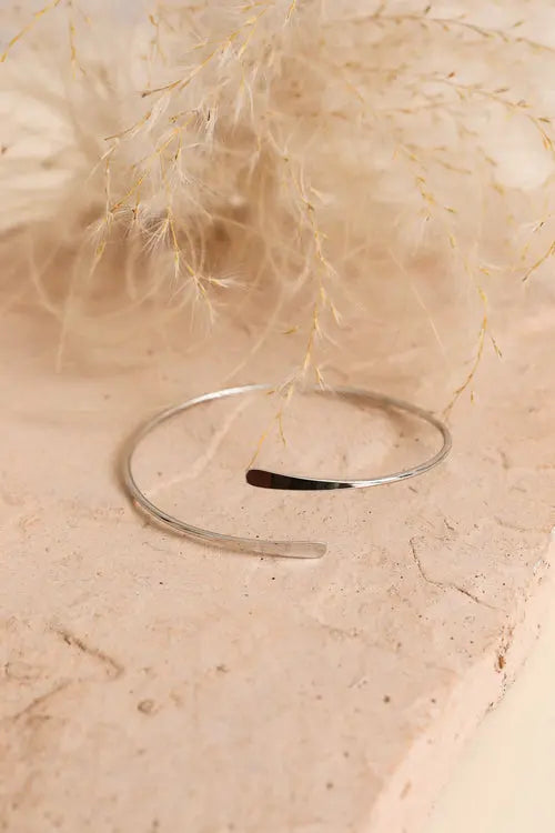 Minimal Arm Cuff/Bangle Silver My Store