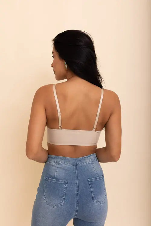 Posh Faux Leather Longline Bralette    My Store