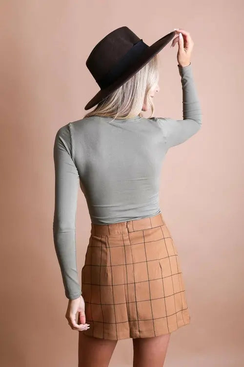 Long Sleeve Fitted Crop Top    My Store