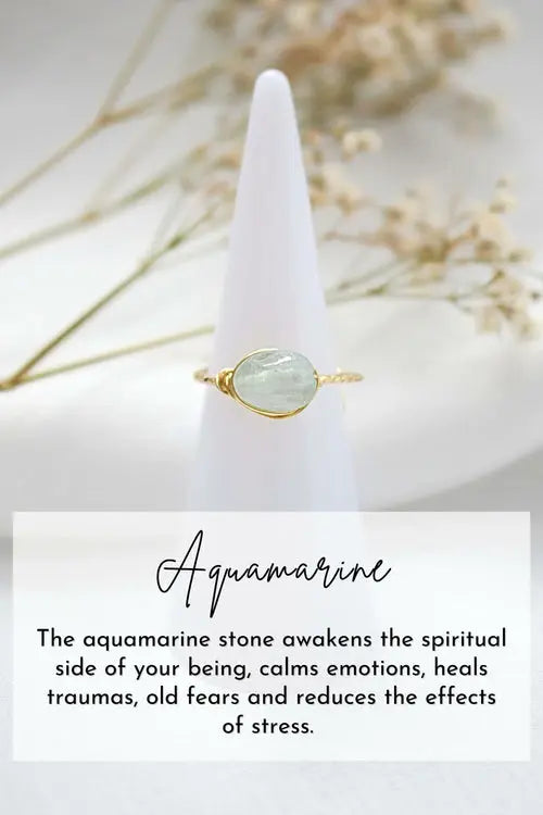 18K Natural Crystals Hand Wired Solitaire Ring    My Store