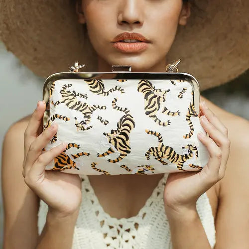 Sumatran Tiger Clutch, Ivory White    My Store