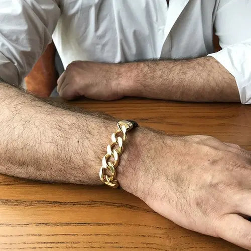 CUBAN LINK LEATHER BRACELET    My Store