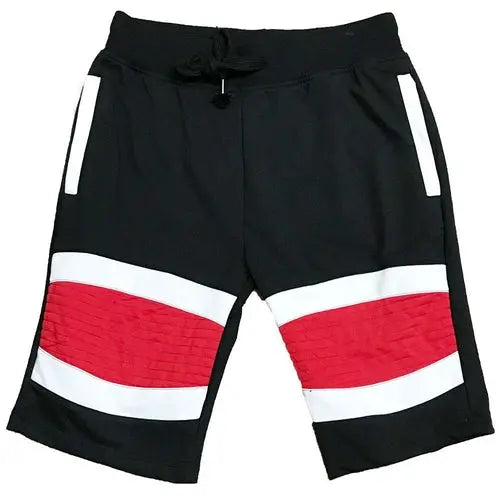 Red Stripe Moto Shorts    My Store
