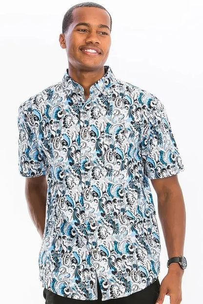 White Hawaiian Button Up Shirt    My Store