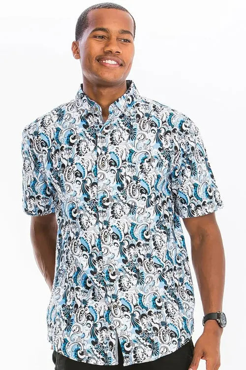 White Hawaiian Button Up Shirt    My Store