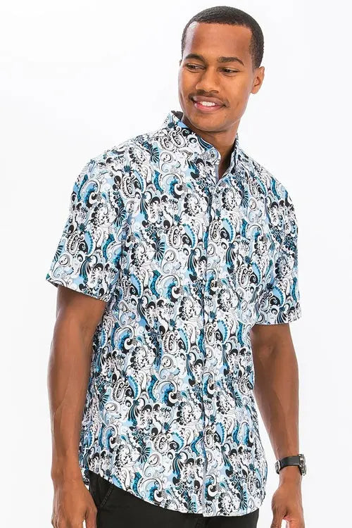 White Hawaiian Button Up Shirt    My Store