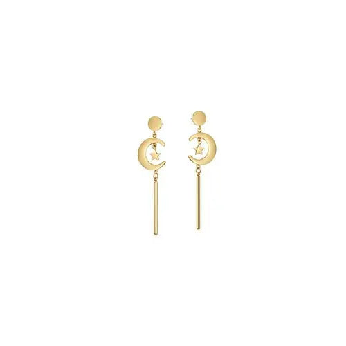 Star & Moon Long Drop Earrings    My Store