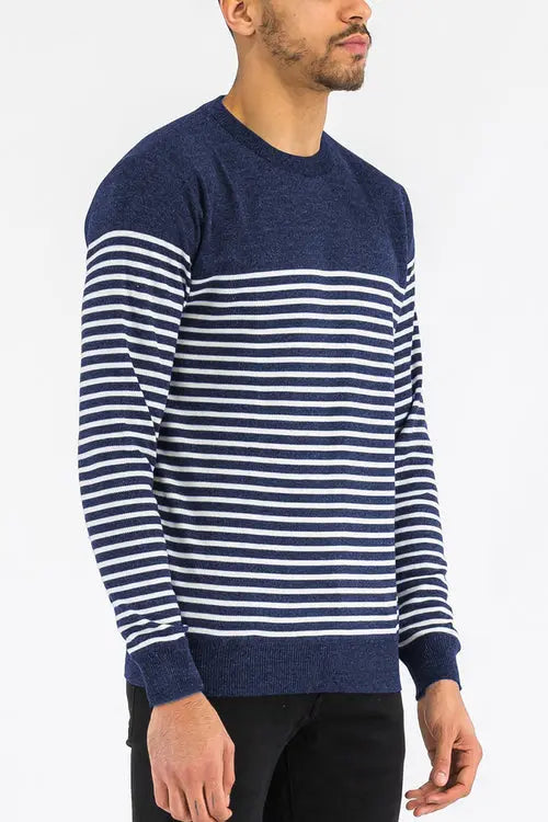 FULL KNIT STRIPED SWEATER NR2014    My Store