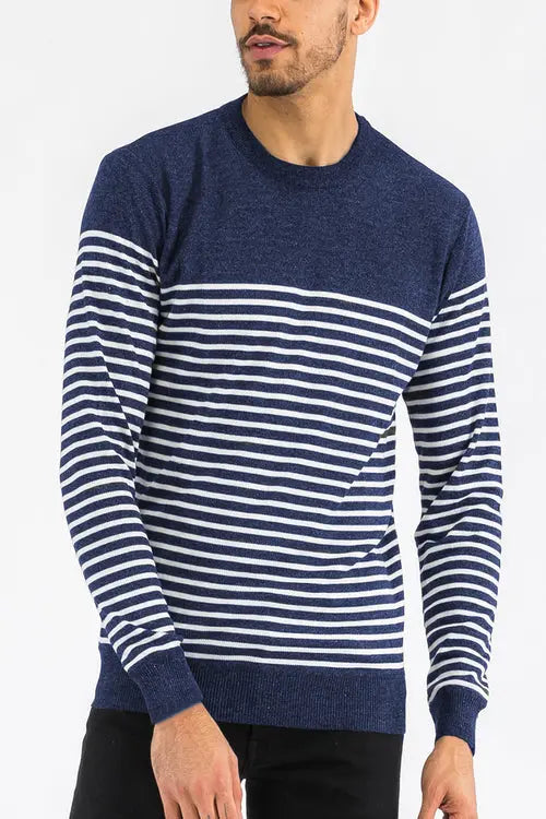 FULL KNIT STRIPED SWEATER NR2014    My Store