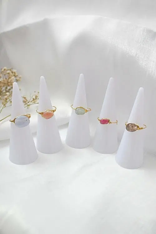 18K Natural Crystals Hand Wired Solitaire Ring    My Store